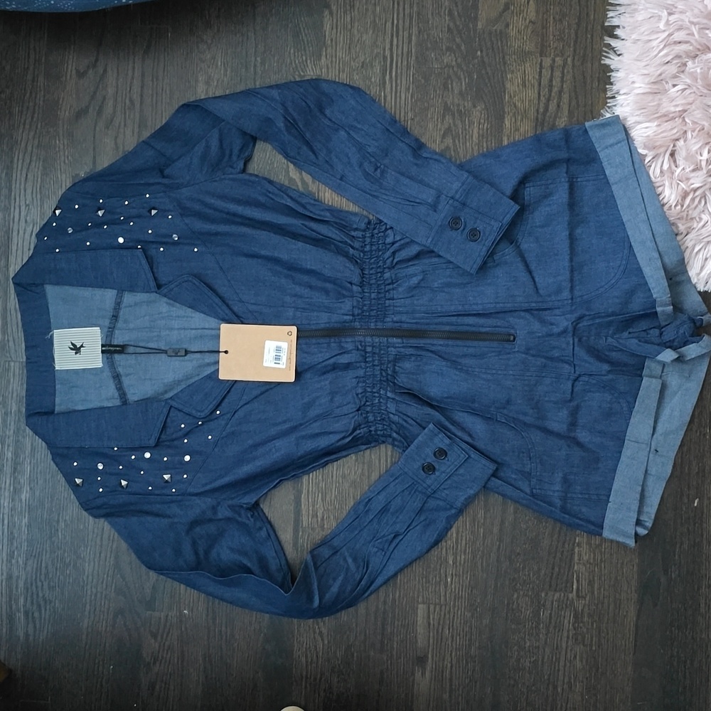 One Teaspoon chambray jumpsuit. Fringe back. Small.